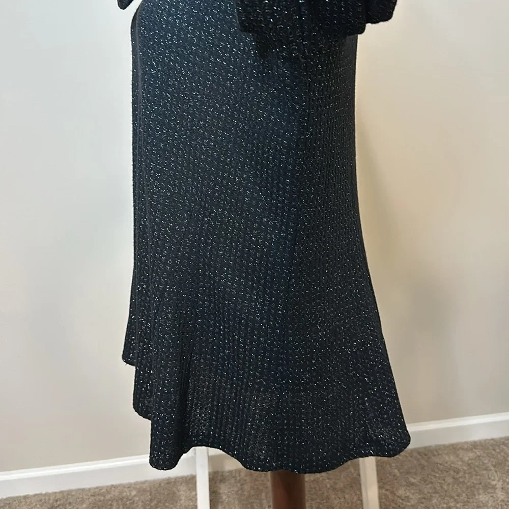 Dressbarn Sunday Cowl Neck Sweater with Metallic Shimmer Size Large in GUC